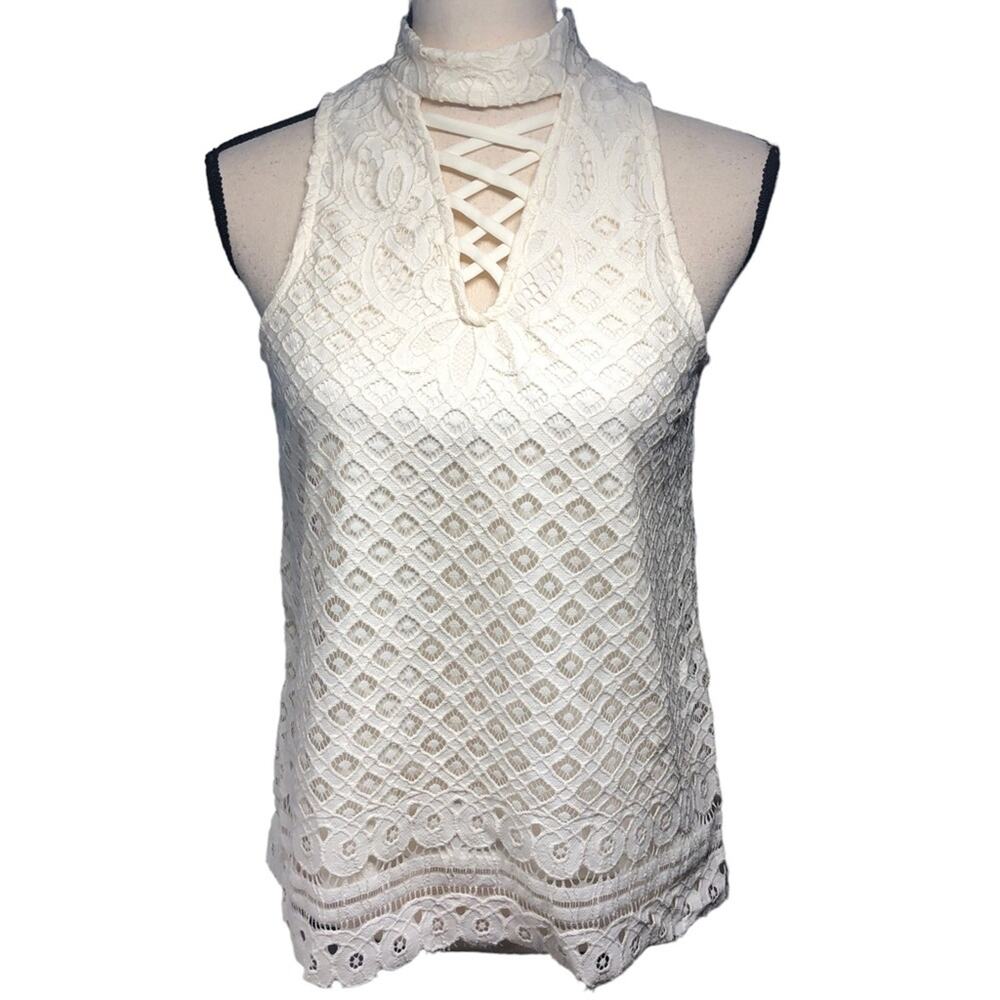 Fire Los Angeles lace halter top Small